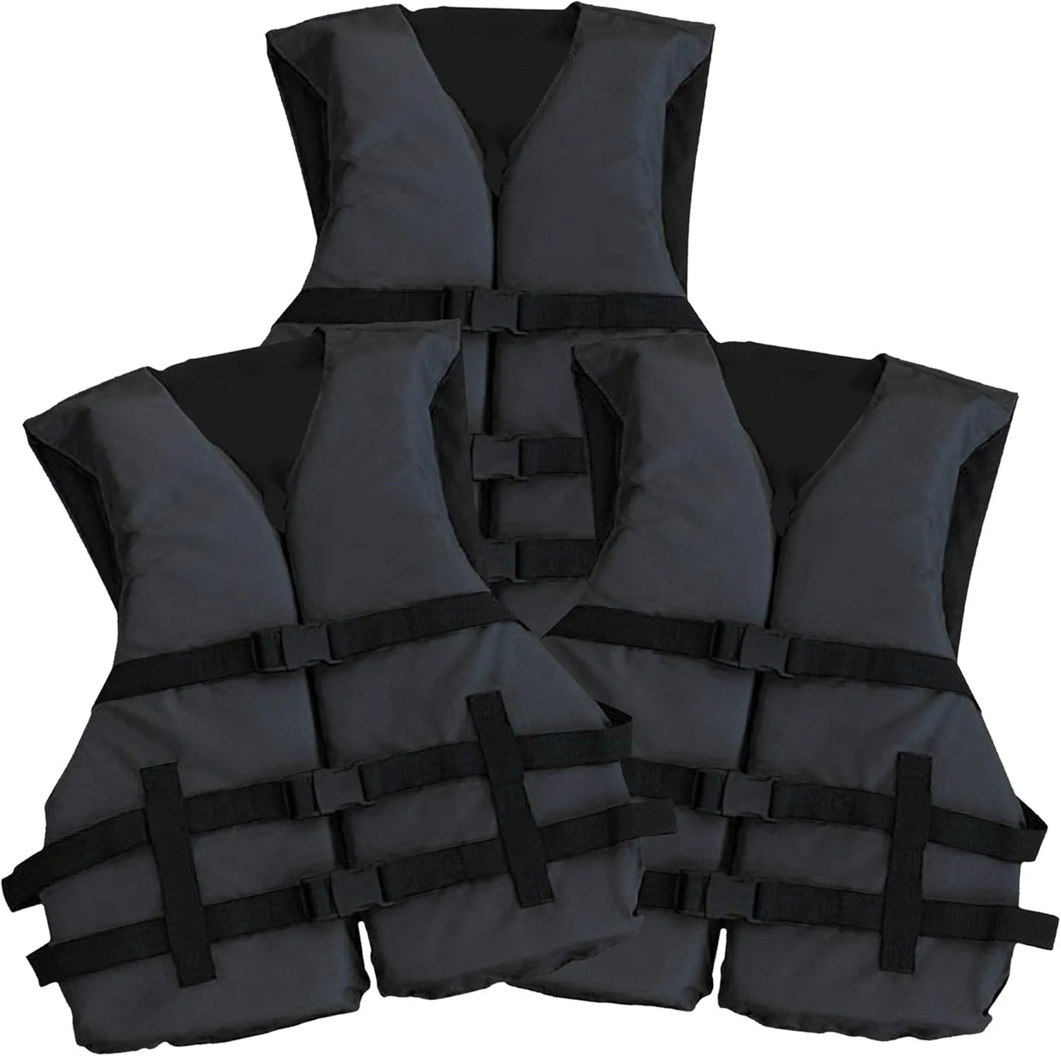 3 Pack Life Jacket Paddle Vest; Coast Guard Approved Type III PFD Life Vest Flotation Device; Jet ski, Wakeboard, Kayak; Ideal Extra Life Jacket for Pontoon Boat