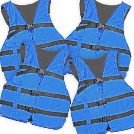 4 Pack Life Jacket Paddle Vest; Coast Guard Approved Type III PFD Life Vest Flotation Device; Jet ski, Wakeboard, Kayak; Ideal Extra Life Jacket for Pontoon Boat