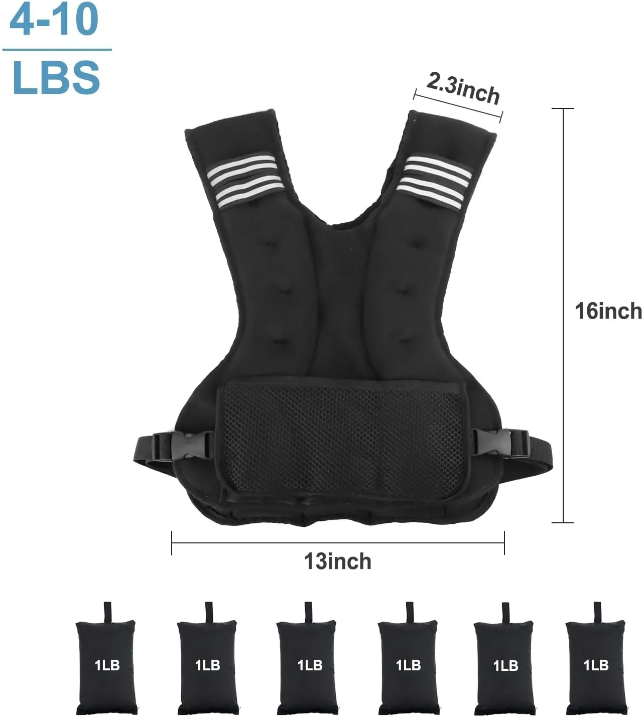 Adjustable Weighted Vest for Men Women Weights Included, 4-10lbs/11-20lbs Body Weight Vests Adjustable for Running, Training Workout, Jogging, Walking