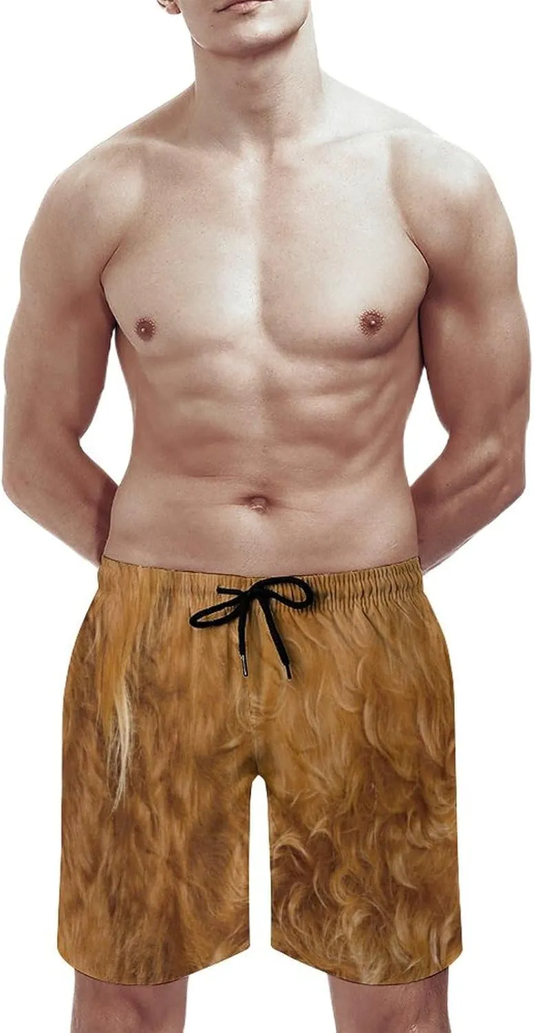 Beach Shorts for Men Hawaiian Swim Board Shorts Mesh Lining Swimming Trunks Pocket