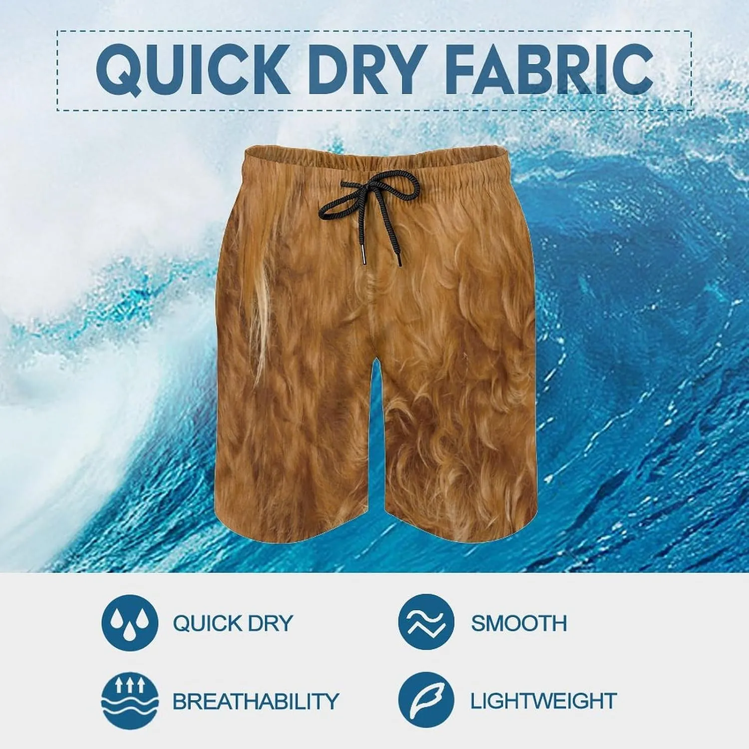 Beach Shorts for Men Hawaiian Swim Board Shorts Mesh Lining Swimming Trunks Pocket