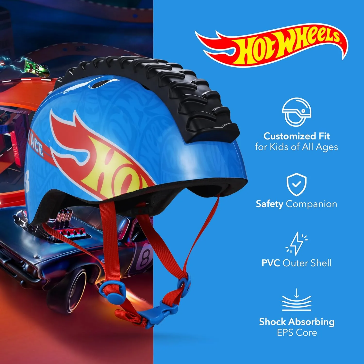 Bike Helmet for Kids, Boys and Girls, Ideal Safety for Cycling, Skateboarding, Scooters, Adjustable Fit