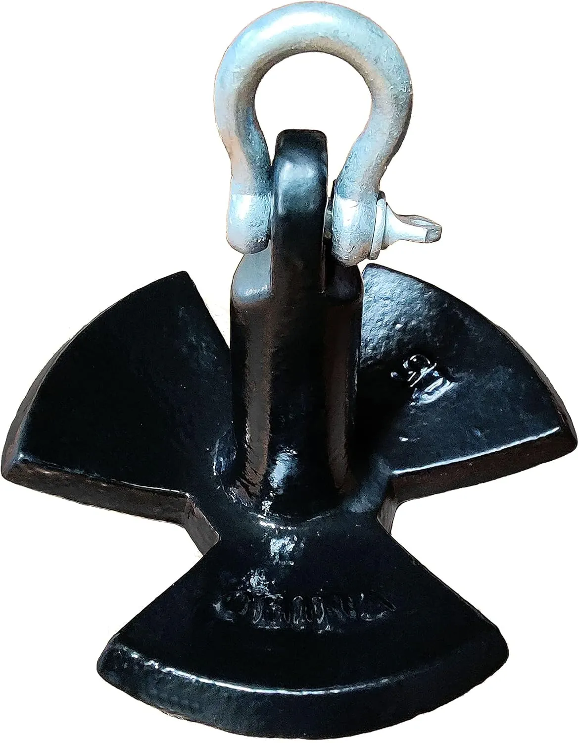 Black PVC Vinyl Coated Cast Iron River Anchor with Large Shackle