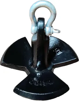Black PVC Vinyl Coated Cast Iron River Anchor with Large Shackle