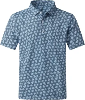 DEOLAX Mens Polo Shirts Moisture Wicking Dry Fit Performance Mens Golf Shirt Regular Fit Fashion Print Short Sleeve Polo