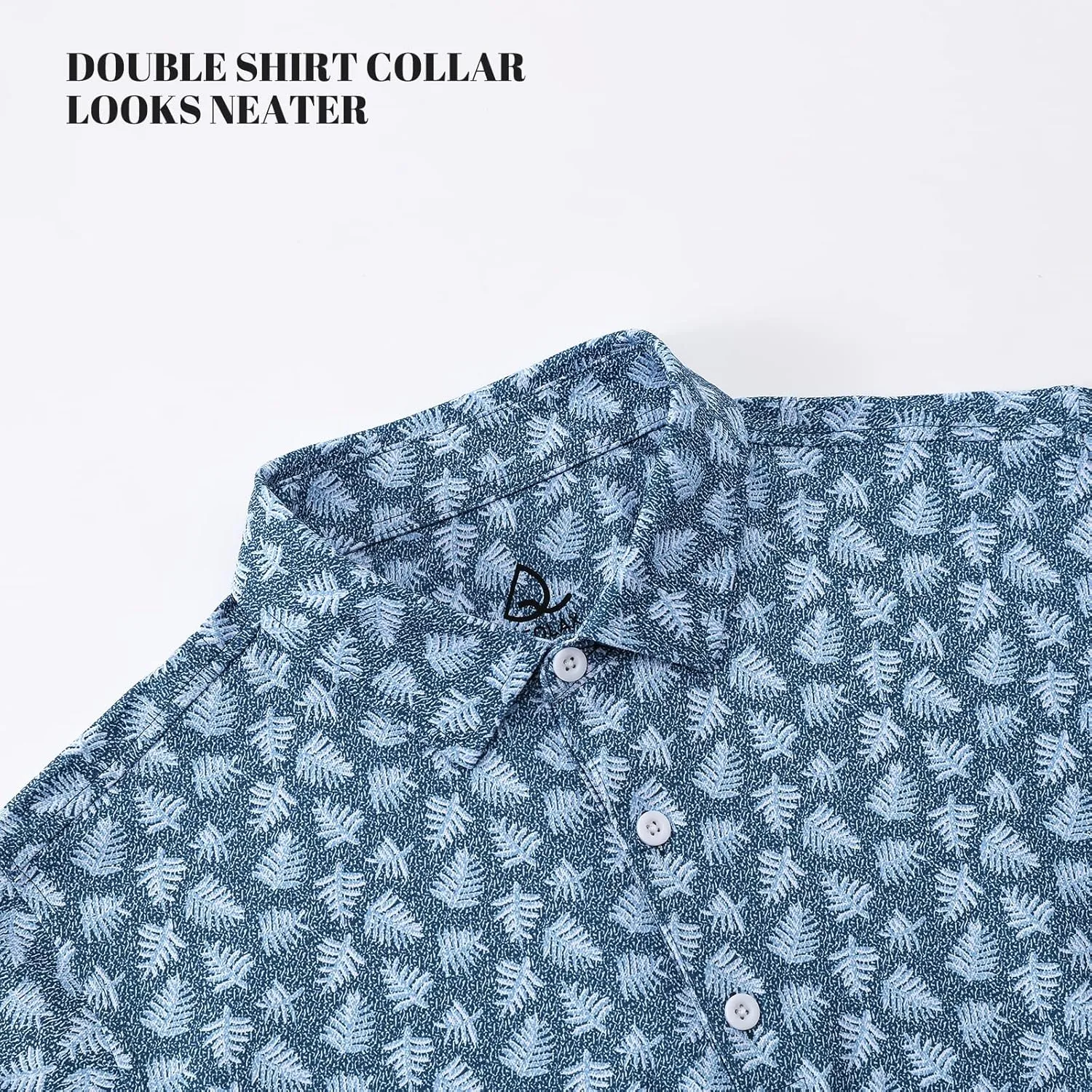DEOLAX Mens Polo Shirts Moisture Wicking Dry Fit Performance Mens Golf Shirt Regular Fit Fashion Print Short Sleeve Polo