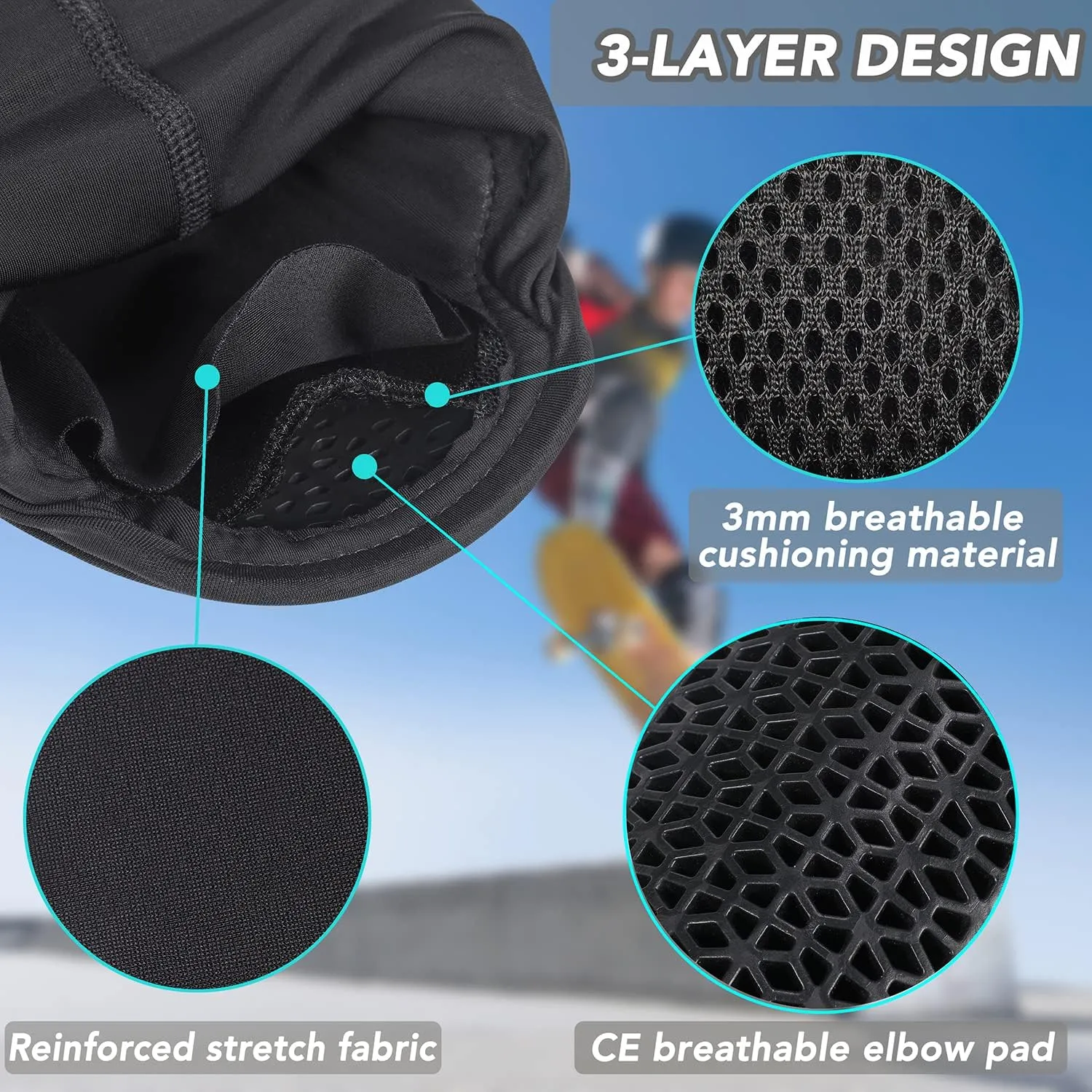 Elbow Protection Pads,Mountain Bike Elbow Guards,MTB Elbow Pads,Skate & Skateboarding Protective Gear