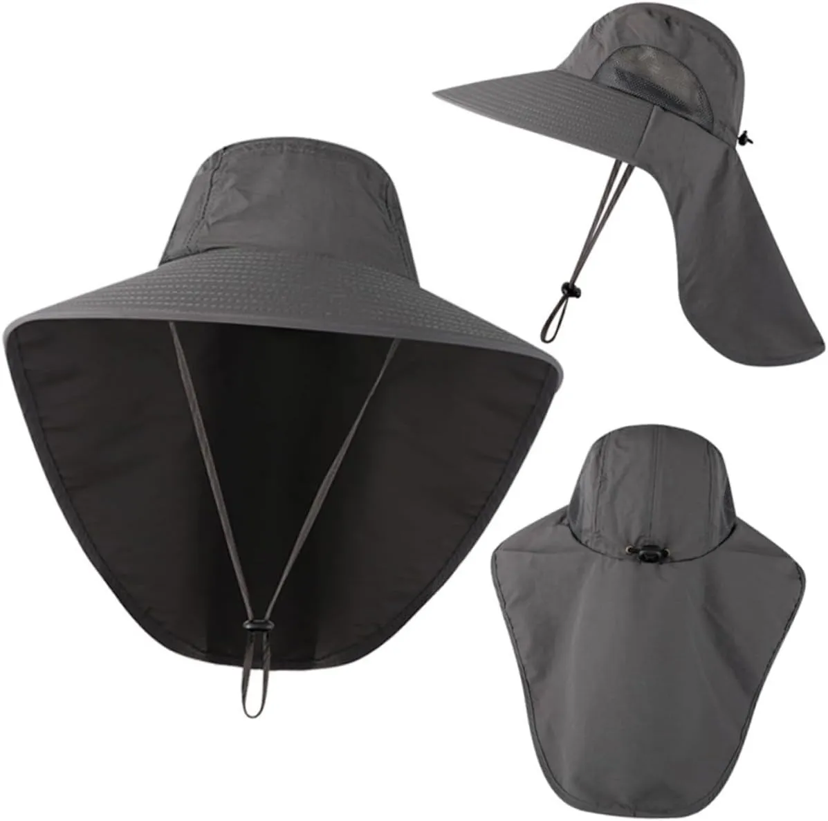 GALPADA Hat with Earflaps Peaky Wide Brim Sun Hat para Bucket Sun Hats Fishing Sol Waterproof Swimming UV Hat