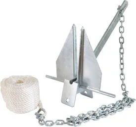 Heavy Boat Anchor Kit Fluke Style Anchor with Galvanized Anchor Chain and Boat Anchor Rope Set for Boats Pontoon, Deck, Sail and Fishing,5LB/8.5LB/13LB