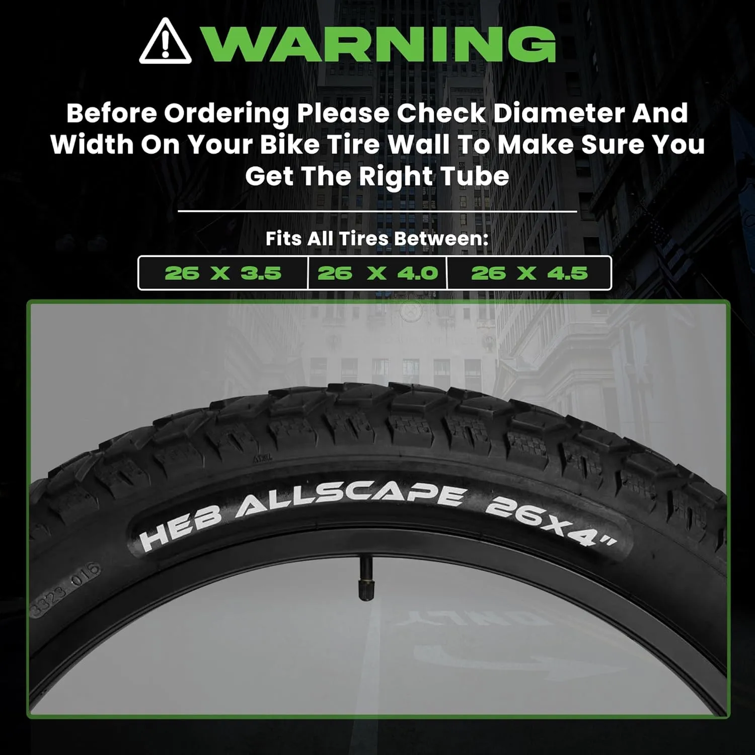 HEB - Heavy Duty Bike Tube for Ebike Tires - Puncture Resistant Inner Tube for 20x4 / 26x4 Bike Tire, Fat Tire Tube, MTB, 20 inch x 4.0 inch and 26 inch x 4.0 inch Bike Tubes