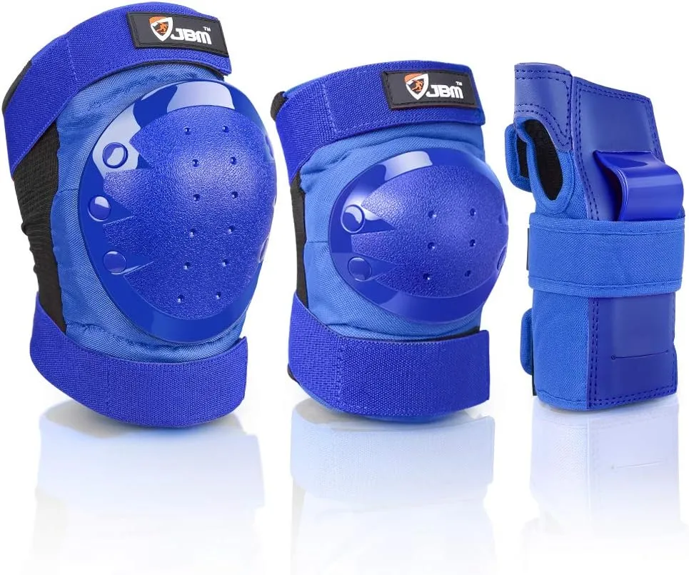JBM Adult & Kid Knee Pads Elbow Pads and Wrist Guards for Roller Inline Skating Scootering Skateboarding
