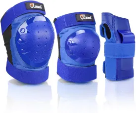 JBM Adult & Kid Knee Pads Elbow Pads and Wrist Guards for Roller Inline Skating Scootering Skateboarding