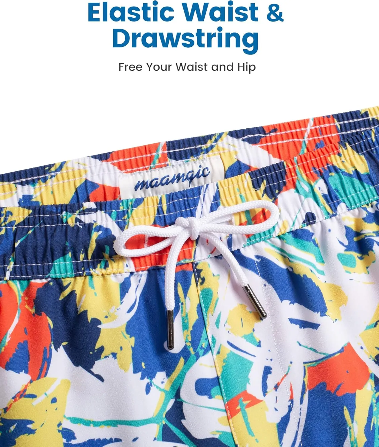 maamgic 2 in 1 Mens Swim Trunks 7 Inch Swim Shorts Swim Suits Board Shorts
