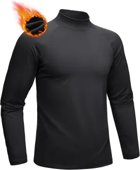 MAGCOMSEN Men's Thermal Shirt, Fleece Lined Long Sleeve Undershirts, Athletic Warm Base Layer Winter Top