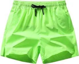 Mens Shorts 5 Inch Lightweight Drawstring Waist Athletic Short Summer Quick Dry Beach Gym Workout Casual Pants