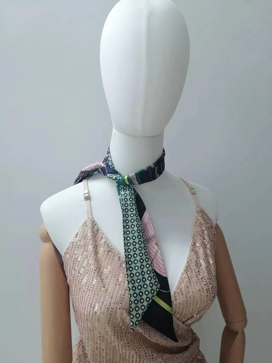 Mulberry Silk Scarf for Handbags,Bags, and Purse2 Pcs 2"x35" Hair Ribbon Skinny Neck Fashion Scarves for Women
