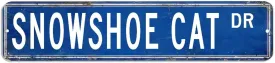 Snowshoe Cat Metal Sign 4 x 18 Inch, Aluminum Metal Plaque for Cafes, Club Decor Made in USA