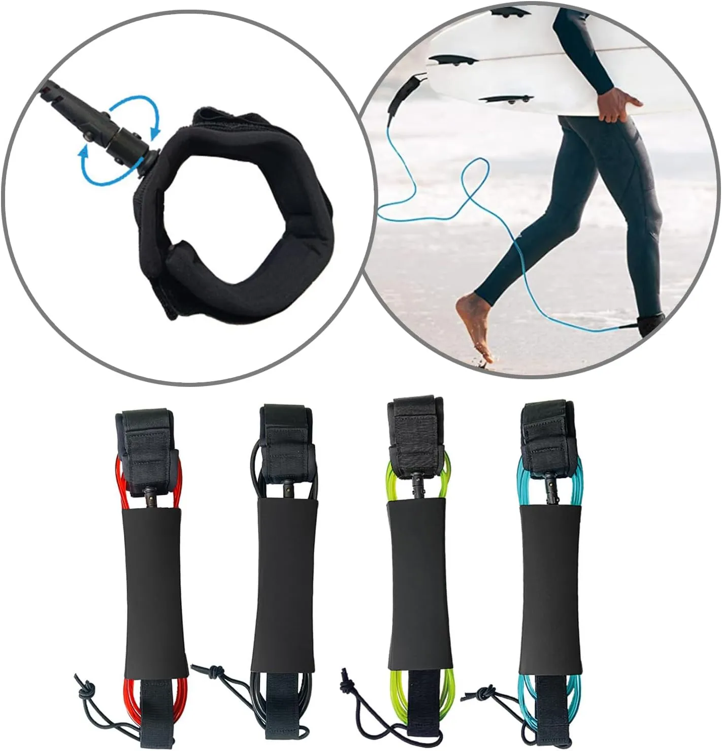 Stands Up Paddles Board Leashes Surfboards Leashes Replacement SUPs Leashes Leg Rope For Shortboard Longboards