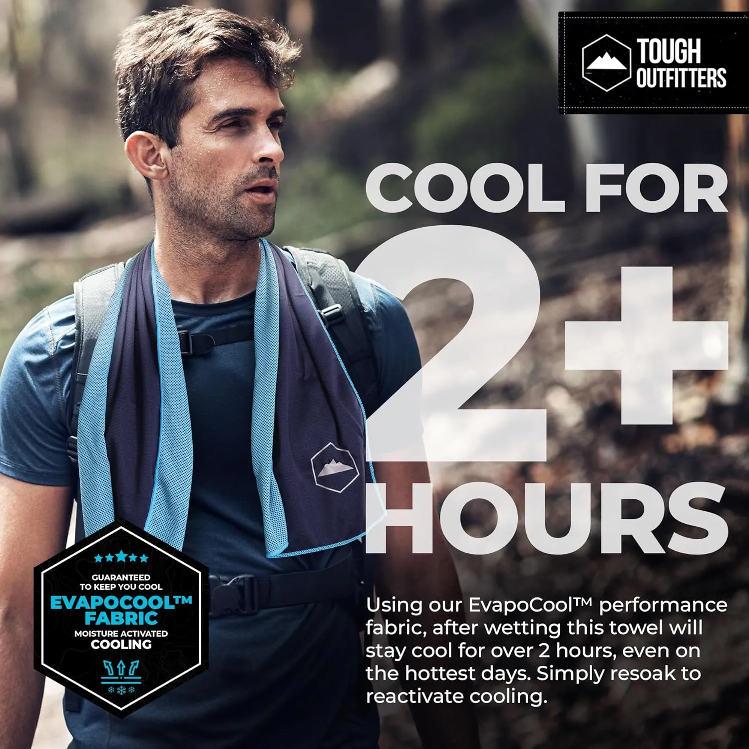 Tough Outdoors Cooling Towel - Cooling Towels for Neck & Face - Ice Wrap & Sweat Rag for Camping Gym Yoga & Sports - Workout Towel for Gym Sweat - Cool Towels for Extreme Heat