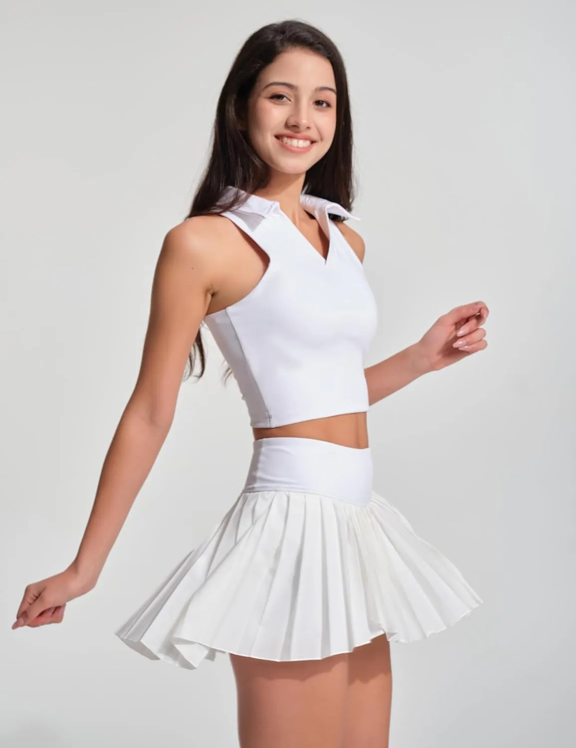 Womens Golf Shirt Sleeveless Polo Collared Tennis Shirts for Women Athletic Workout Cropped Tank Tops