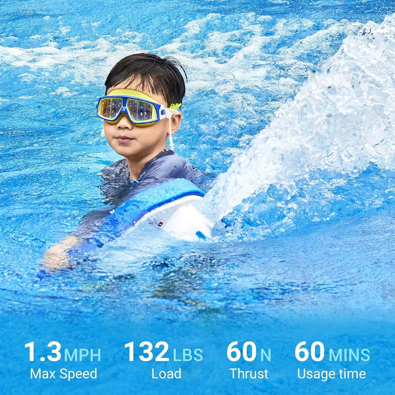 Zeraty Electric Swimming Kickboard for Kids, Swim Training Water Sports Floating Pool Board Propulsion, Underwater Scooter Powered Floats for 132 lbs Children with 24V 4.6Ah Large Capacity Battery